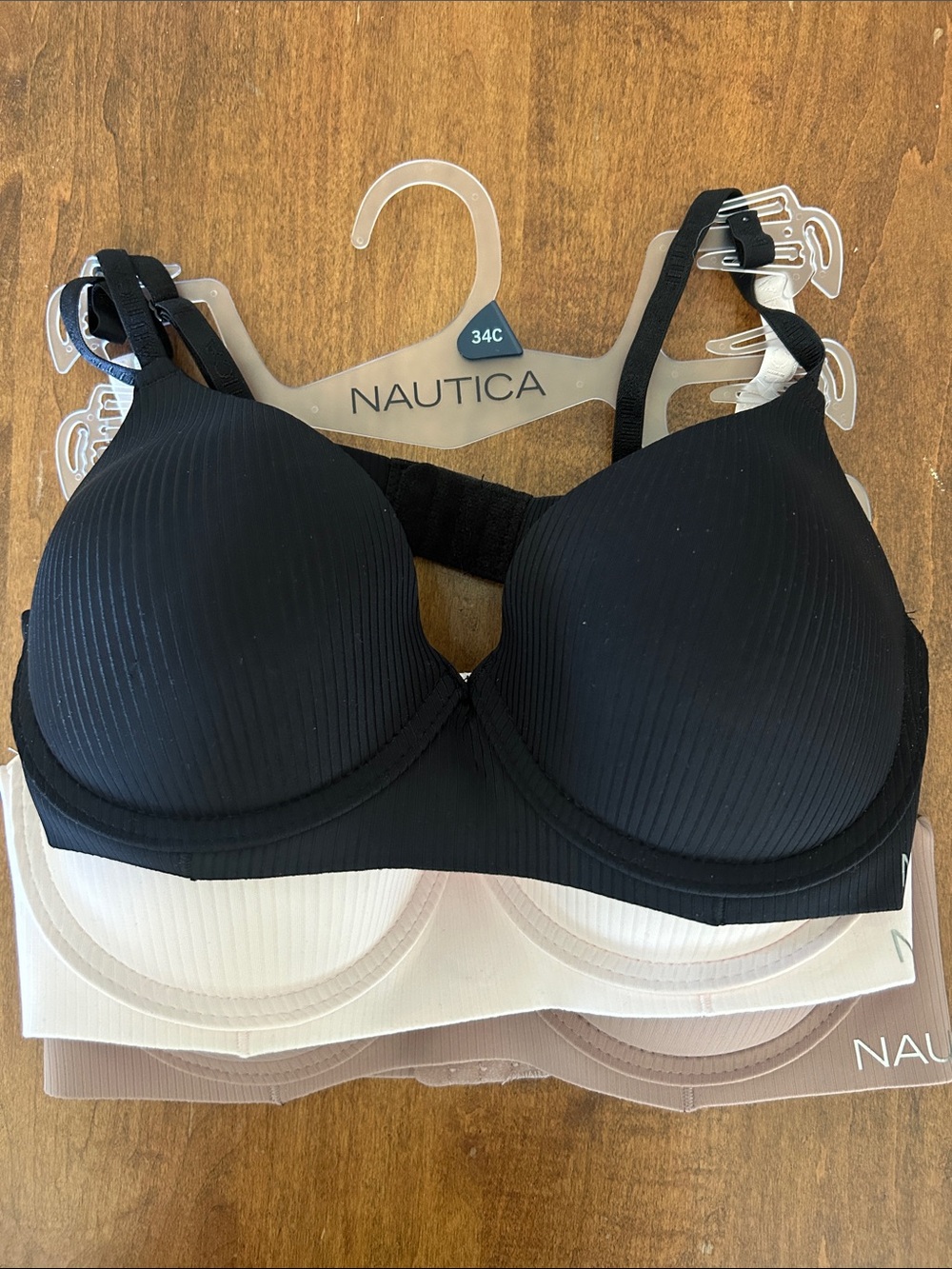 Nautica Black Ribbed T-Shirt Bra - 34C